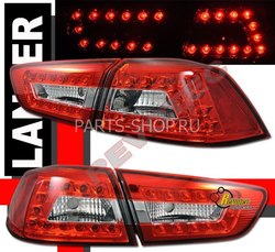 Фонари задние хромированные Lancer X (к-т)