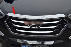 Хром молдинг на капот с надписью Hyundai Santa FE