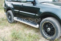 Окантовка оригинальных ступеней Pajero 2007-