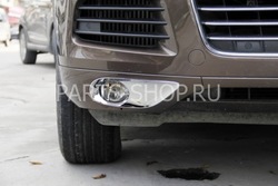 Хромированные накладки на передние противотуманные фары Touareg 2010-
