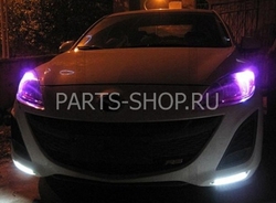 Дневные ходовые огни в штатное место на Mazda 3