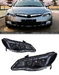 Фары линзовые civic fd диодные