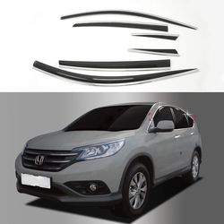 Ветровики crv 2013 с хром молдингом (3 части)