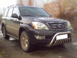 Защита передняя d76 на GX470 с доп. защитой картера d43