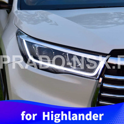 Фары Highlander 2013-19 с ДХО и бегающим поворотником