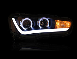 Фары линзовые для lancer, дизайн audi