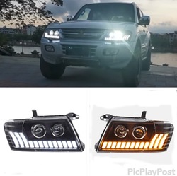 Фары Pajero 3 линзовые, динамические