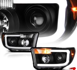 Фары tundra 07-13, sequoia black and chrome infinity edition