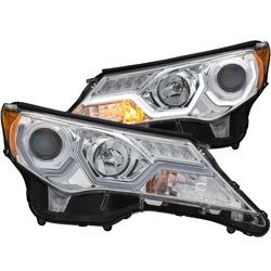 Фары с drl rav4 черные, хром, комплект