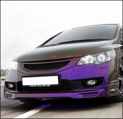 Губа переднего бампера стиль Mugen Civic 4d 09-12