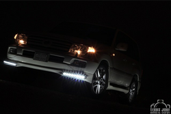 Губа передняя с drl land cruiser 100