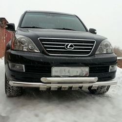 Защита бампера gx470 двойная