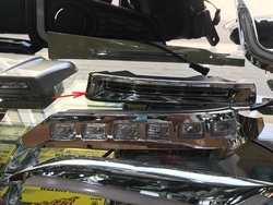 Дневные ходовые огни в бампер LC150 хромированные