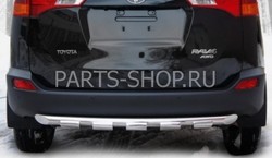 Защита заднего бампера, цельная c декоративными накладками RAV4 2013