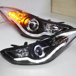 Фары Hyundai Elantra, Avante MD линзовые с ходовыми огнями