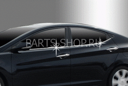 Молдинги под стекла хромированные Elantra (4 части)