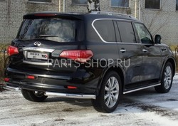 Защита заднего бампера на Infiniti "уголки"