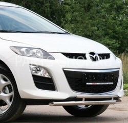 Защита передняя, двойная на Мazda CX-7 2010-
