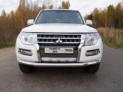 Защита переднего бампера со светодиодной подсветкой Pajero 2007-