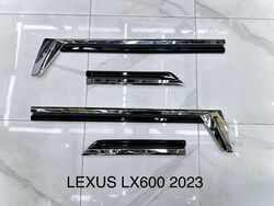 Молдинги на двери LX600 черные с хромом