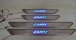 Накладки на пороги с подсветкой из нерж. Camry ACV30
