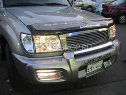 Защита переднего бампера LC100 пластик