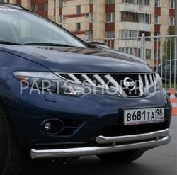 Защита переднего бампера двойная Nissan Murano 2008-2010