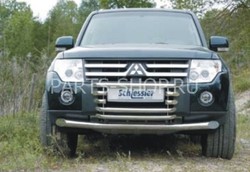 Защита переднего бампера 42мм Pajero 2007-