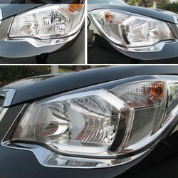 Накладки хромированные под фары forester