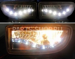 Противотуманки в передний бампер LC100 дизайн Audi (комплект)