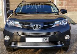 Решетки в бампер на RAV4 2013-2015 из нерж.