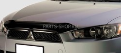 Дефлектор капота на Lancer X темный 2007-2010