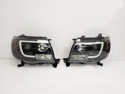 Фары линзовые toyota tacoma 05-11, с ходовыми огнями, хром или черные