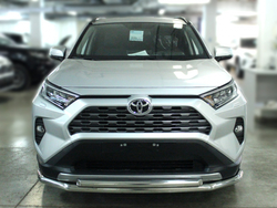 Защита для rav4 2020 переднего бампера двойная