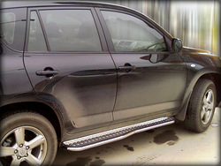 Пороги RAV4 с листом фигурные d-43