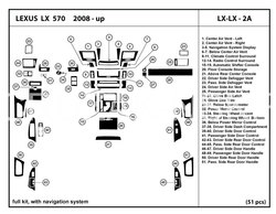 LX570 2008-2015 интерьер салона под дерево (51 предмет)