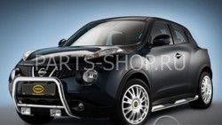 Защита переднего бампера на Nissan Juke с перемычкой