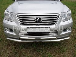 Защита переднего бампера двойная на LX570