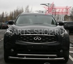 Защита переднего бампера двойная на Infiniti FX