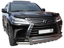Защита переднего бампера LX570 16+ мощная, двойная