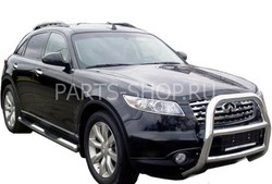 Пороги трубообразные с площадкой для ноги для Infiniti FX35/45